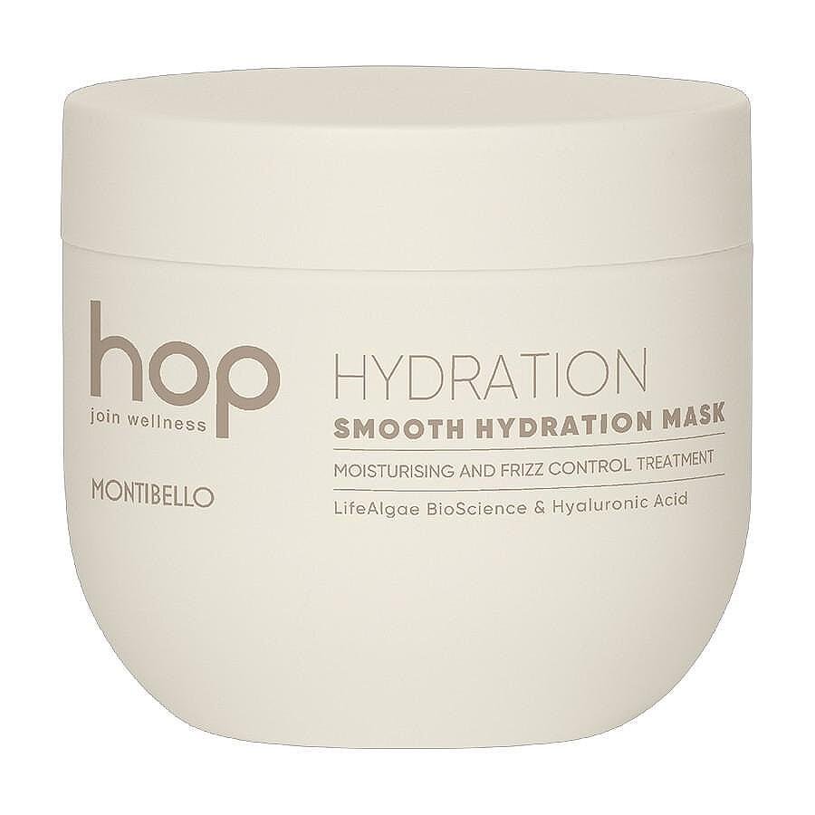 Хидратираща изглаждаща маска Montibello Hop Smooth Hydration Mask 500ml, козметика за коса, прически и подстрижки, предлагана в професионално козметично и фризьорско студио, специализирано в маникюр и декорация.