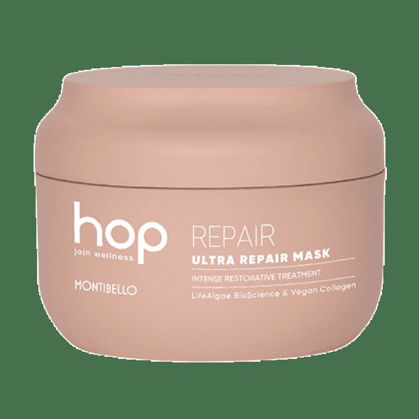 Изображение на козметичен продукт Ultravazstanovavasa Mask Hop Ultra Repair Mask 200ml в козметично студио, предлагащо маникюр, прически, фризьорски услуги, подстрижки и декорация.